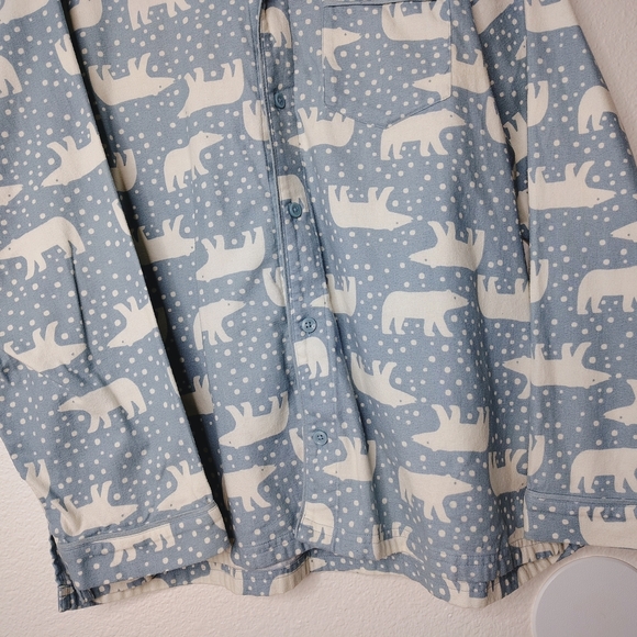 Hanna Andersson Blue and White Polar Bear Pajama Long Sleeve Sz L - Picture 5 of 10